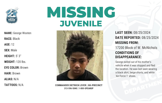 12-Year-Old George Wooten Vanishes in Detroit, Police Urge Public to Join Search