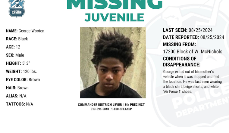 12-Year-Old George Wooten Vanishes in Detroit, Police Urge Public to Join Search