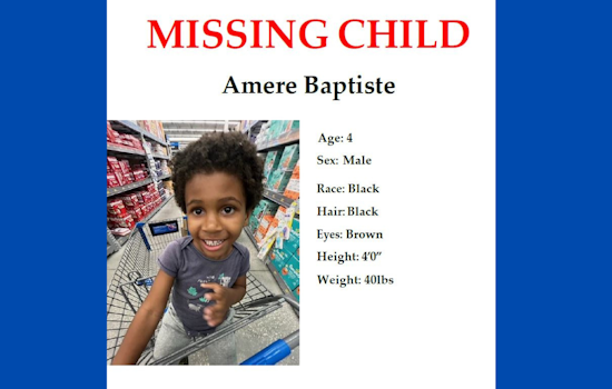 Urgent Search Underway for Missing 4-Year-Old Amere Baptiste in Orange County
