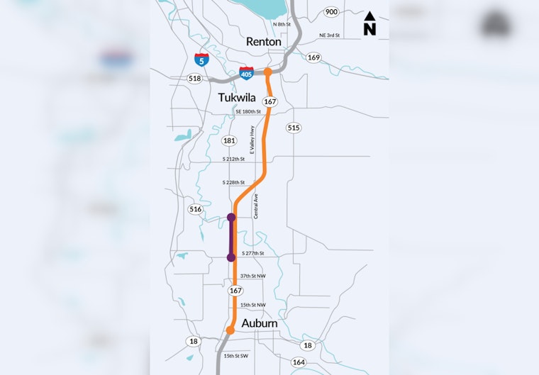 Weekend Travel Alert, Full Closure of Southbound SR 167 in Kent from Aug 16-19 for Paving and Bridge Work