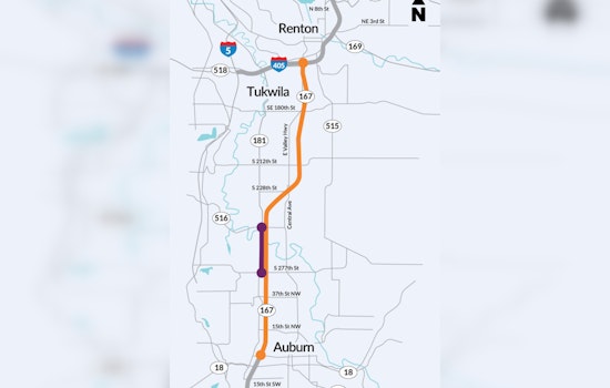 Weekend Travel Alert, Full Closure of Southbound SR 167 in Kent from Aug 16-19 for Paving and Bridge Work