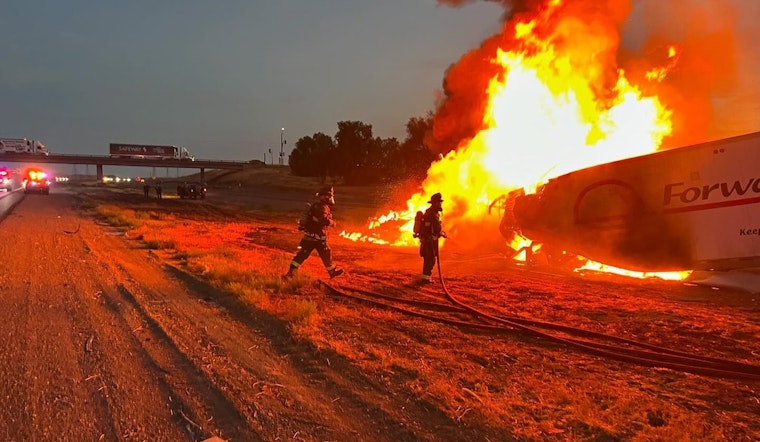 Westbound Interstate 580 Near Tracy Reopens After Fiery Big Rig
