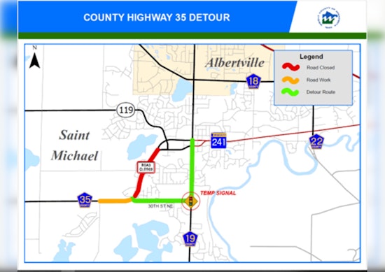 Wright County Highway 35 Near St. Michael Prepares for Traffic Pattern Shift on August 8th
