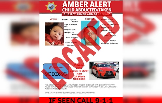 Amber Alert for Abducted 9-Month-Old in Huntington Park Ends in Child Recovery, Suspect's Whereabouts Still Unknown