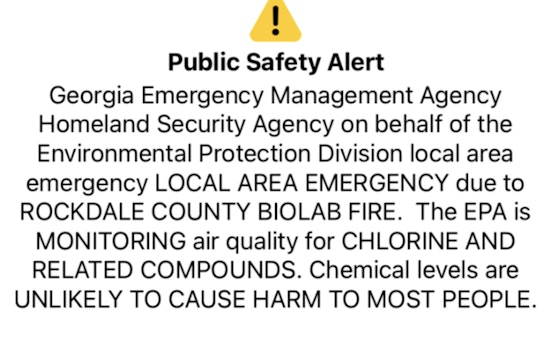 Atlanta Fire Rescue Department Monitors Air Quality as Conyers Fire Odor Permeates City