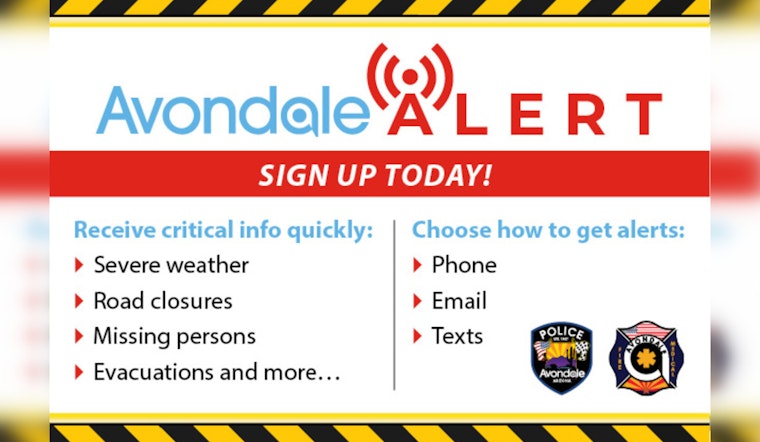 Avondale to Conduct Comprehensive Test of Emergency Alert System on September 25