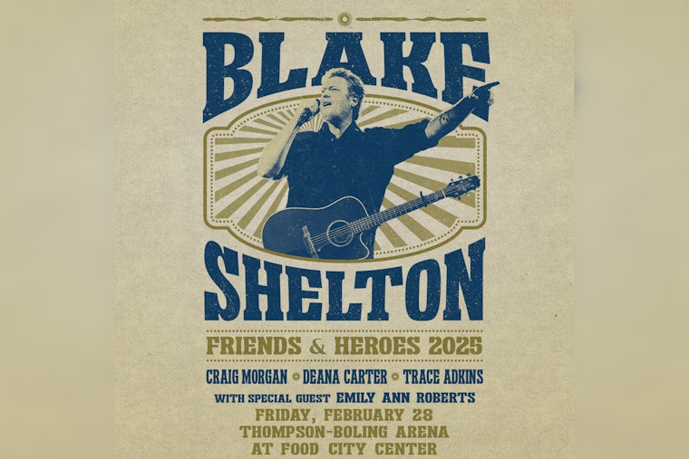 Blake Shelton to Headline 'Friends & Heroes 2025' Tour with Star-Studded Lineup in Knoxville