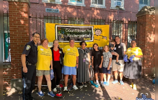 Boston Police Boost Back-to-School Spirits with Cheers and Ice Cream at Eliot School in North End