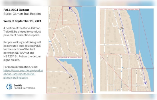 Burke-Gilman Trail in Seattle to See Pavement Repairs with Detours for Cyclists and Joggers