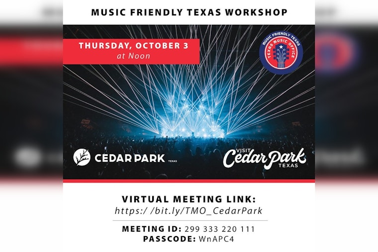Cedar Park and Governor's Office Host Virtual Workshop to Boost Texas Music Industry Growth