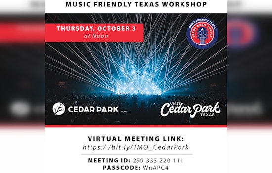 Cedar Park and Governor's Office Host Virtual Workshop to Boost Texas Music Industry Growth