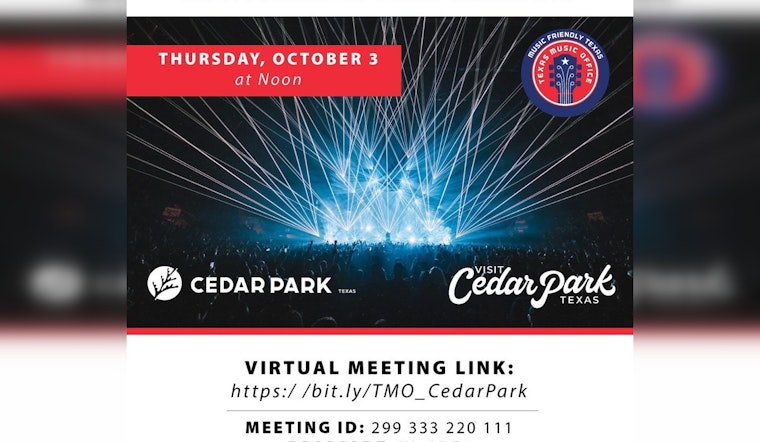 Cedar Park and Governor's Office Host Virtual Workshop to Boost Texas Music Industry Growth
