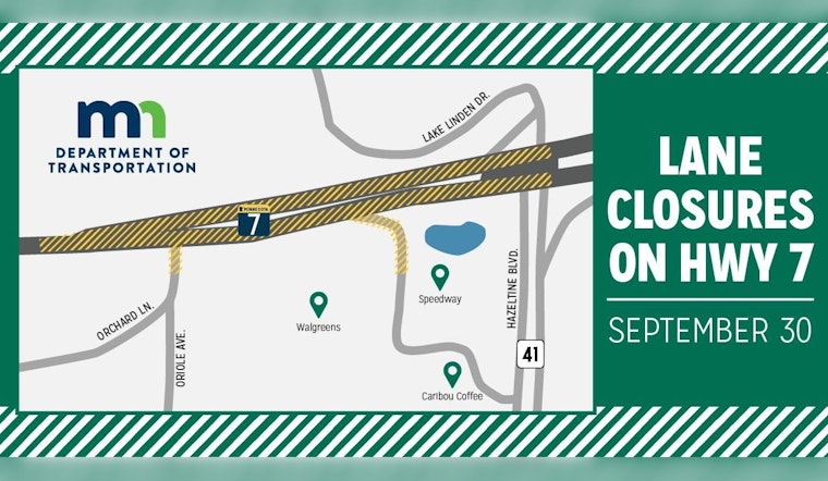 Chanhassen Alert: Scheduled Repaving to Disrupt HWY 7 and HWY 41 Traffic on September 30