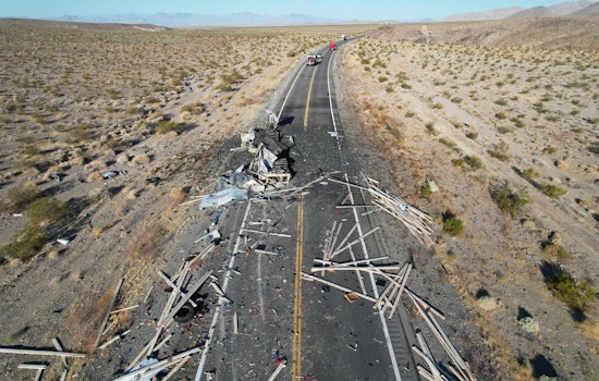 Chemical Fire from Overturned Semi-Truck Shuts Down US95 in Nye County, Nevada