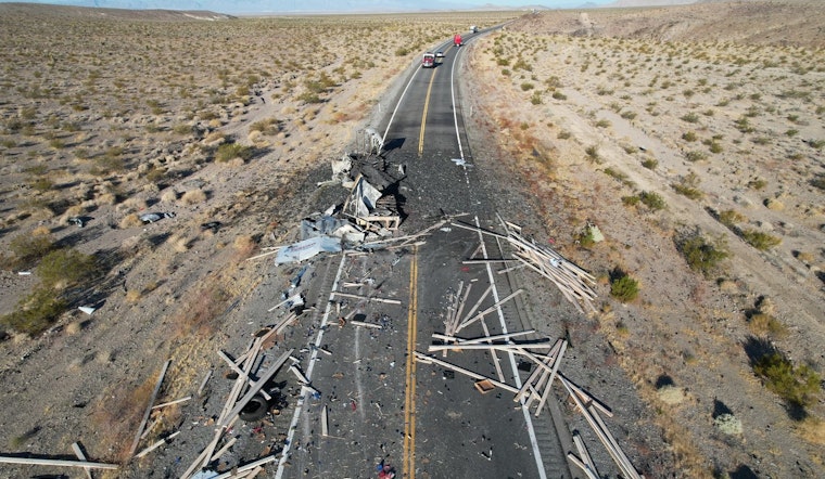 Chemical Fire from Overturned Semi-Truck Shuts Down US95 in Nye County, Nevada