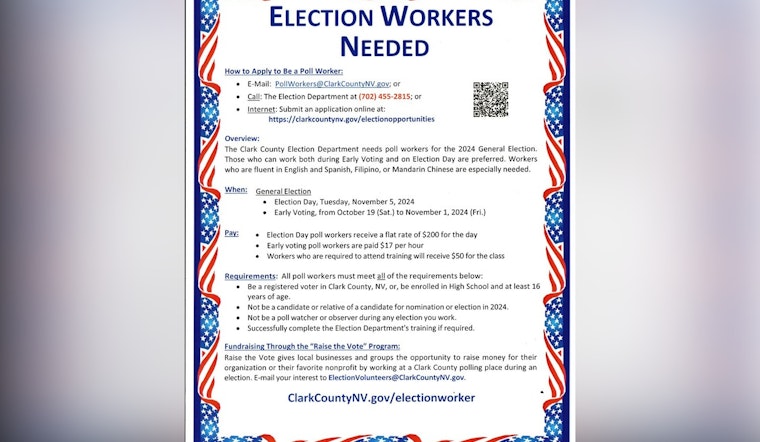 Clark County Election Department Seeks Poll Volunteers, Emphasizes Need for Bilingual Workers Ahead of 2024 General Election