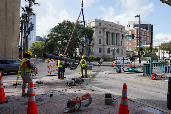 Cleanup Underway in Downtown Orlando Post-Hurricane Helene, Police Advise Avoiding Magnolia & Washington Intersection