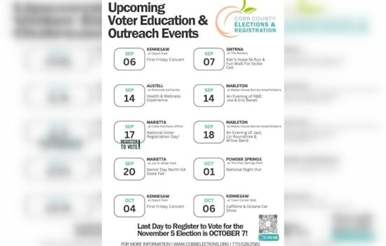 Cobb County Announces Voter Registration Deadlines and Outreach Events Ahead of November Election