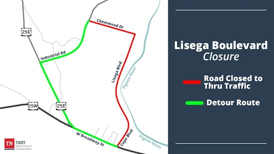 Cocke County Alert: Lisega Boulevard Closure for Bridge Construction from Sept 16, Anticipate Detours Through 2025