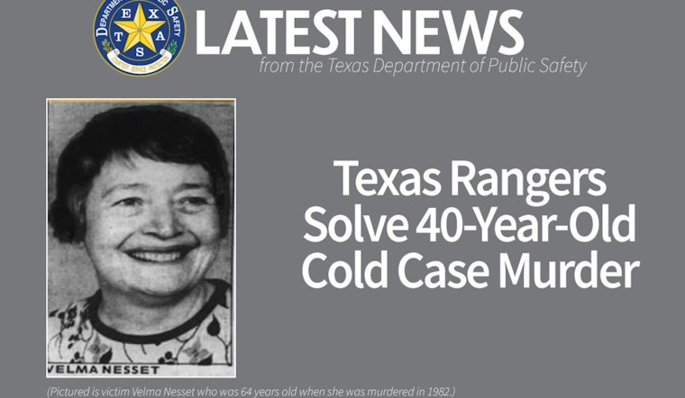Cold Case Murder of Velma Nesset Solved in Ector County, Texas with Suspect Sentenced to 20 Years