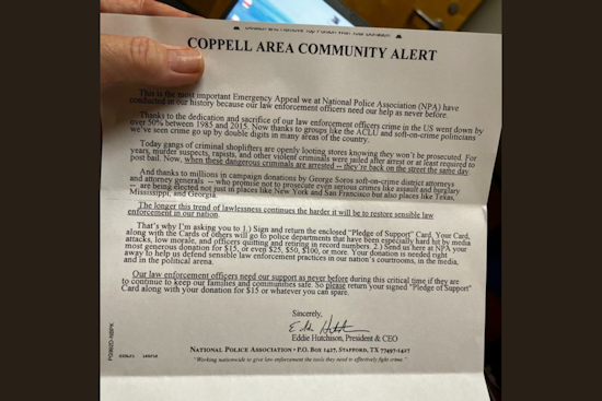 Coppell Police Department Issues Alert on Counterfeit Mail Scam Masquerading as National Police Association