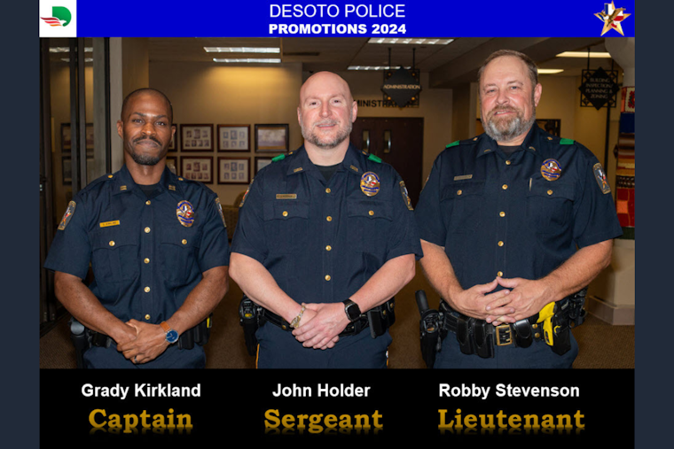 DeSoto Police Department Celebrates Promotions of Veteran Officers to Uplift Leadership Ranks