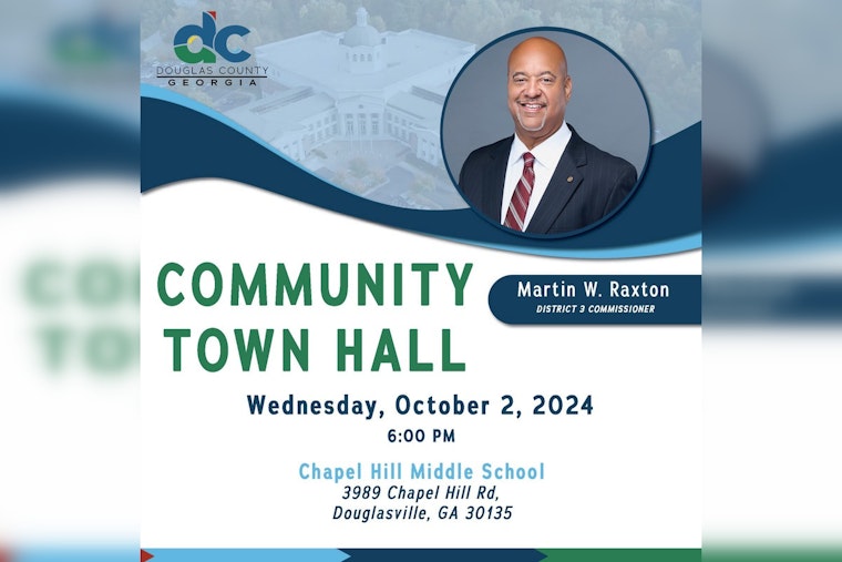 Douglas County's Commissioner Raxton to Host First Town Hall Meeting at Chapel Hill Middle School on October 2nd