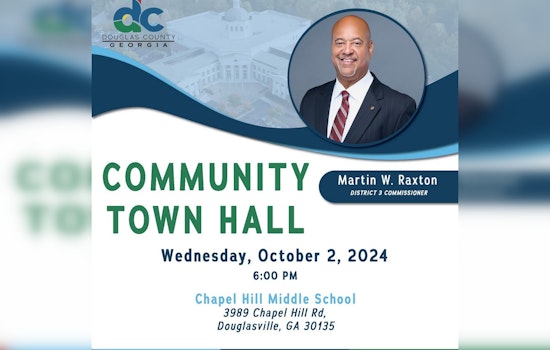 Douglas County's Commissioner Raxton to Host First Town Hall Meeting at Chapel Hill Middle School on October 2nd