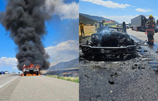 Driver and Passenger Unharmed as Truck Engulfs in Flames on I-15 in Southern Utah, Sparking Grass Fire