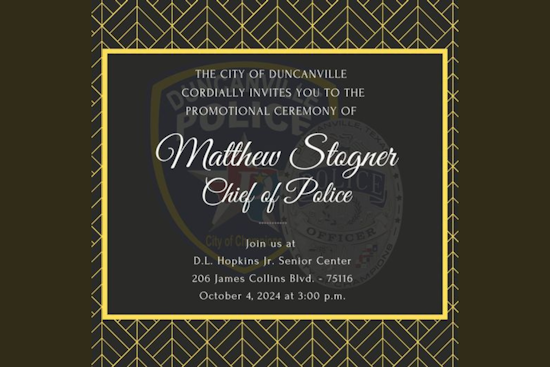 Duncanville to Welcome New Police Chief Matthew Stogner in Community-Focused Ceremony