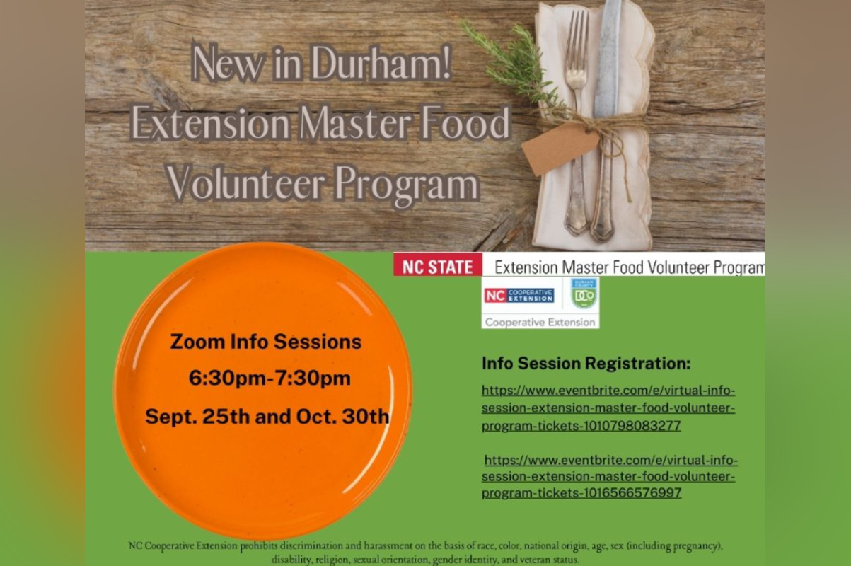 Durham County Pioneers Extension Master Food Volunteer Program to
