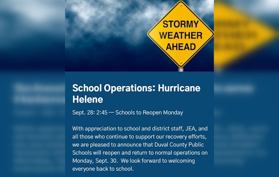 Duval County Public Schools Set to Reopen Post-Hurricane Helene as Power Restoration Advances in Jacksonville