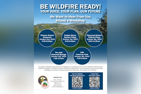 El Dorado County Invites Public to Shape Wildfire Preparedness Strategy at Upcoming Workshops