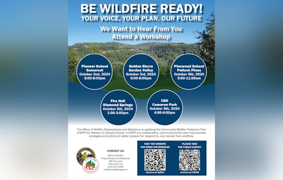 El Dorado County Invites Public to Shape Wildfire Preparedness Strategy at Upcoming Workshops