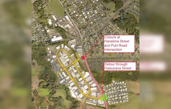 Extended Detour Alert, Hanalima Street Closure in Puhi Continues Through October Due to Supply Issues and Weather Delays