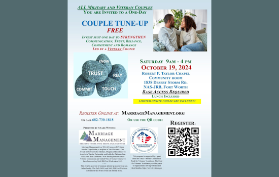 Fort Worth's NAS JRB Chapel Offers Free "Couple Tune-Up" to Bolster Marital Bonds