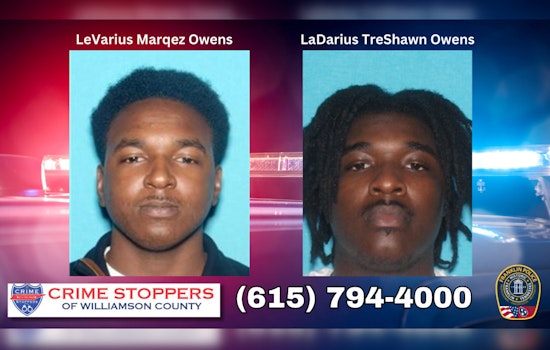 Franklin Police Seek Brothers LeVarius and LaDarius Owens for Elder Exploitation, Offer Reward for Tips Leading to Arrest