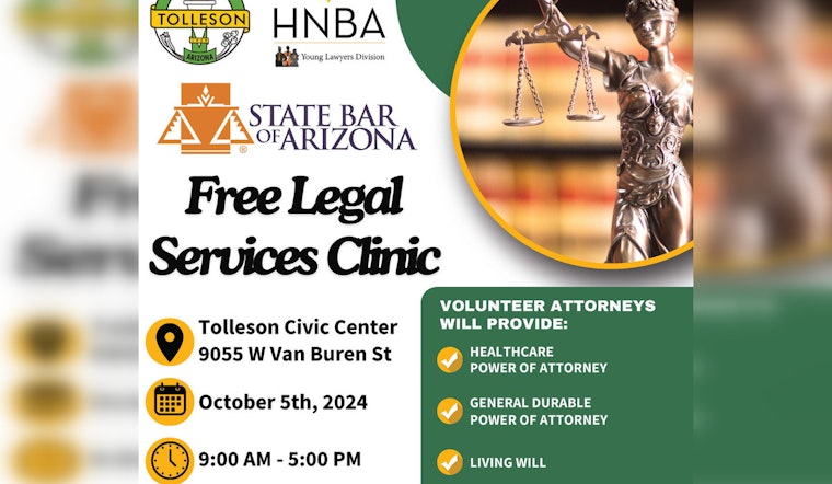 Free Legal Assistance Clinic Scheduled for Tolleson Residents on October 5th