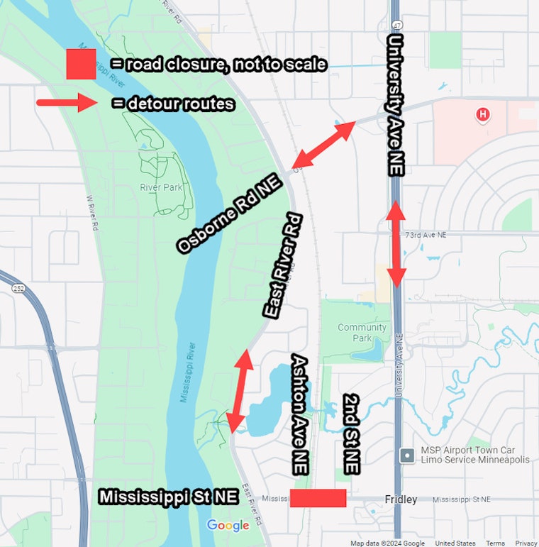 Fridley to Face 4-Week Detour During Gas Main Upgrade on Mississippi Street NE