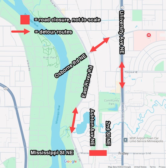 Fridley to Face 4-Week Detour During Gas Main Upgrade on Mississippi Street NE