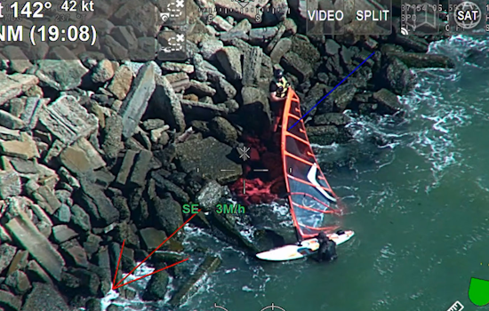 Helicopter Rescue by Contra Costa Sheriff's Office Saves Windsurfer Near Point Isabel Shoreline