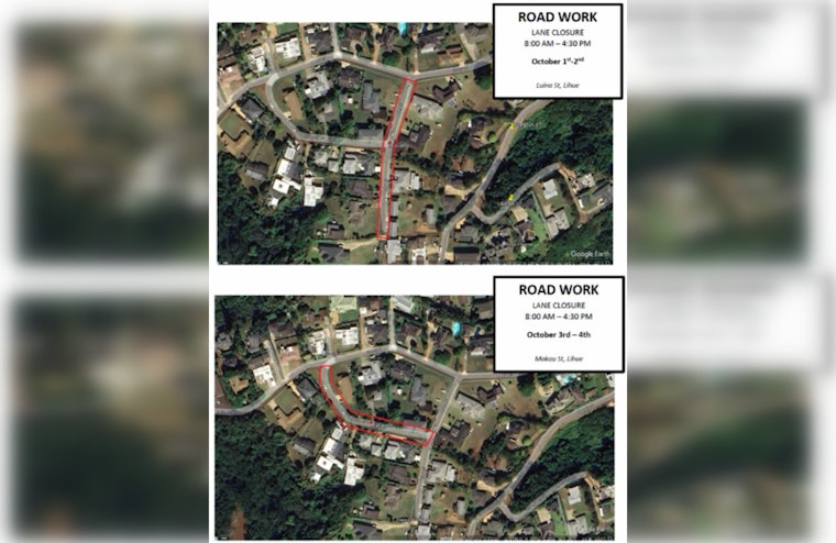 Road Resurfacing to Disrupt Traffic in Līhu‘e, Schedule Your Detours for Oct 1-4