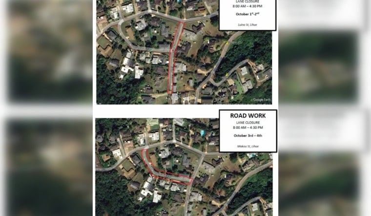 Road Resurfacing to Disrupt Traffic in Līhu‘e, Schedule Your Detours for Oct 1-4
