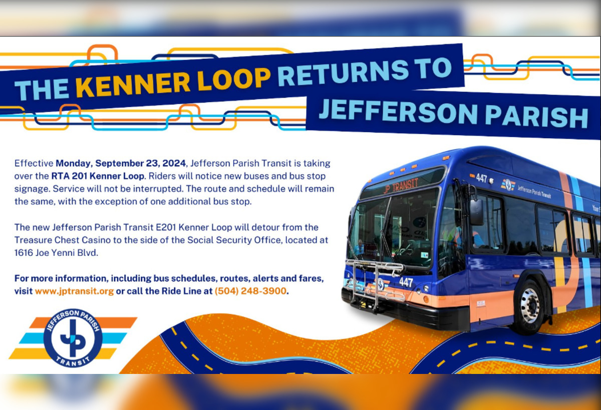 Jefferson Parish Transit Takes Over Kenner Loop, Lowers Fares, and