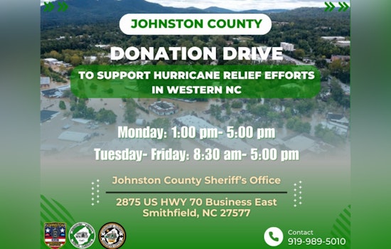Johnston County Officials Launch Donation Drive for Hurricane Helene Victims in Western North Carolina