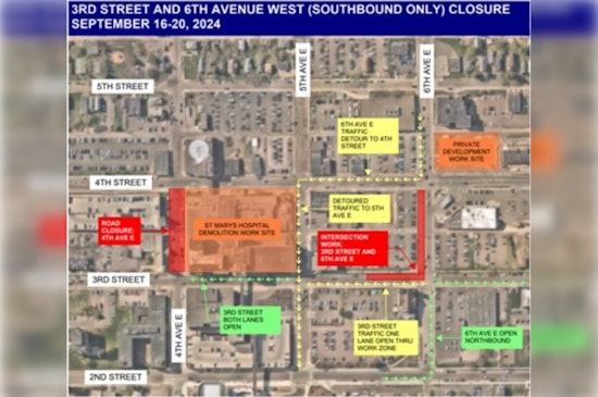 Major Construction at Third and Sixth to Disrupt Traffic Starting Monday