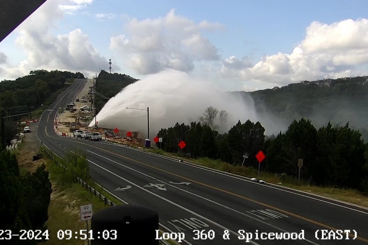 Major Water Main Break Causes Road Closures in Northwest Austin Near