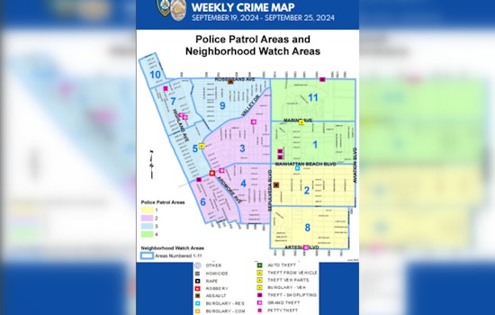 Manhattan Beach Experiences Array of Crimes, Police Urges Vigilance Among Residents