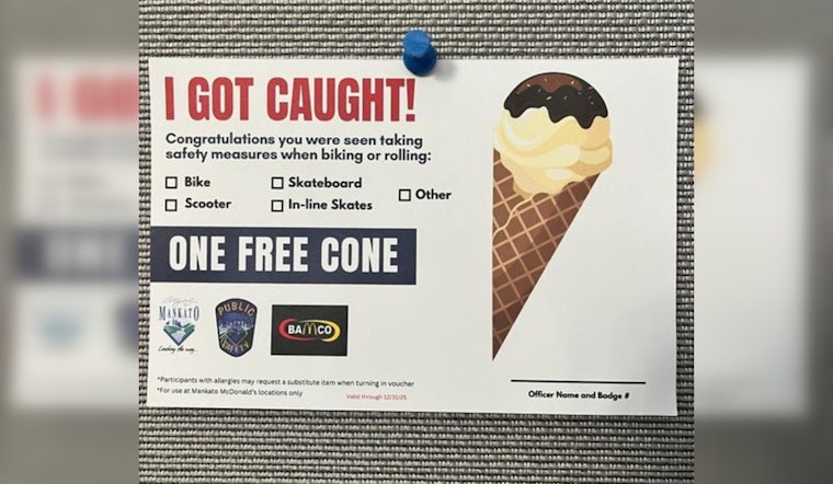 Mankato Public Safety Team Sweetens the Deal for Safety-Conscious Cyclists with Free Ice Cream Incentive