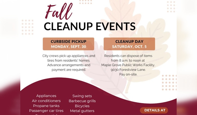 Maple Grove Offers Curbside Pickup and Cleanup Day for Household Item Disposal